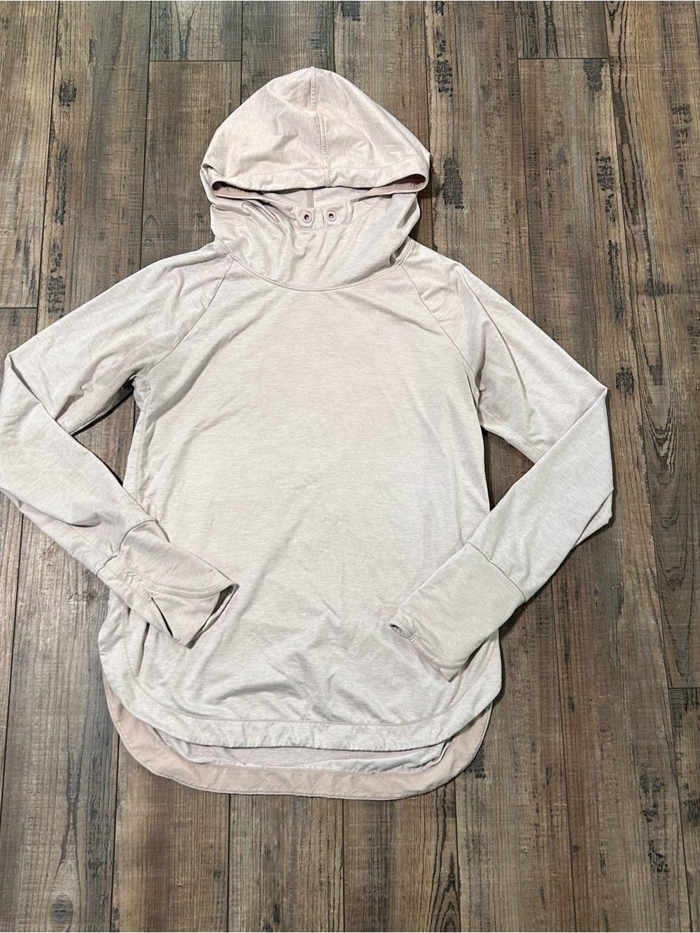 Athleta Shirt Women's Pink M Uptempo Hoodie Sweatshirt Lightweight Soft FLAWS